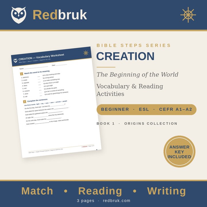 Preview of the three-page Creation worksheet set